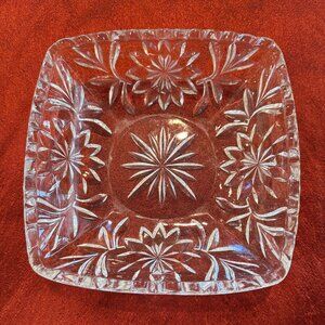 Vintage Square Cut Glass Dish